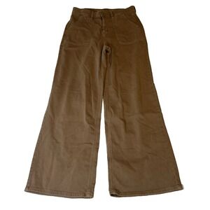 AE American Eagle Women's 8 Khaki Wide Leg Super High Rise Baggy Trousers Pants